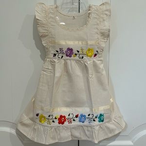 Mexican Girls Dress With Hand Embroidered.